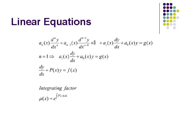 Linear Equations 