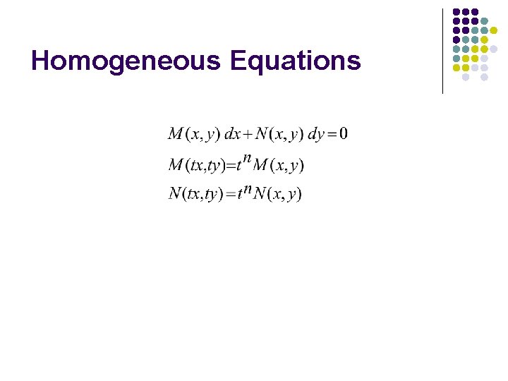 Homogeneous Equations 