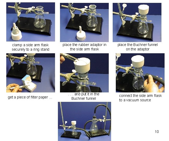 clamp a side arm flask securely to a ring stand place the rubber adaptor