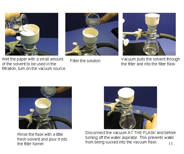 Wet the paper with a small amount of the solvent to be used in