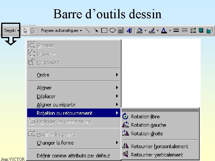 Barre d’outils dessin Jean VICTOR 