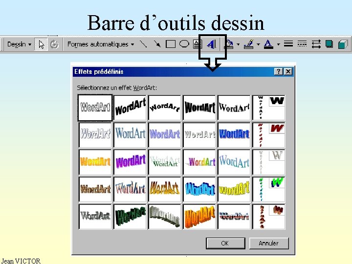 Barre d’outils dessin Jean VICTOR 