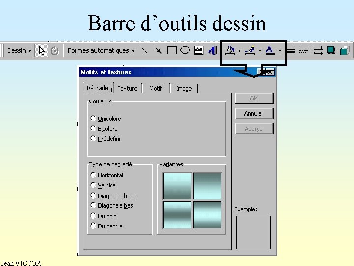 Barre d’outils dessin Jean VICTOR 
