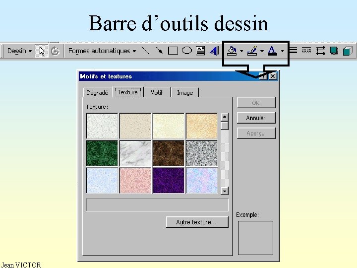 Barre d’outils dessin Jean VICTOR 
