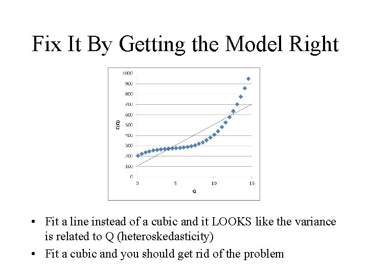 Fix It By Getting the Model Right • Fit a line instead of a