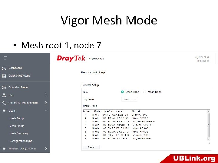 Vigor Mesh Mode • Mesh root 1, node 7 