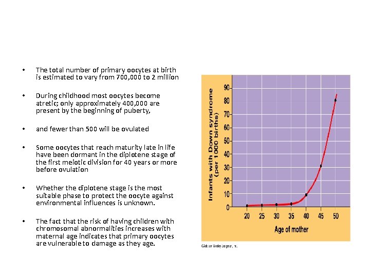  • The total number of primary oocytes at birth is estimated to vary
