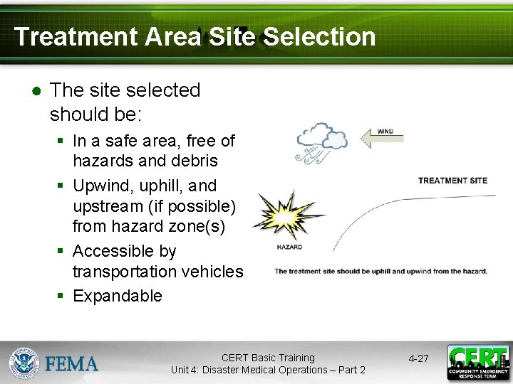 Treatment Area Site Selection ● The site selected should be: § In a safe