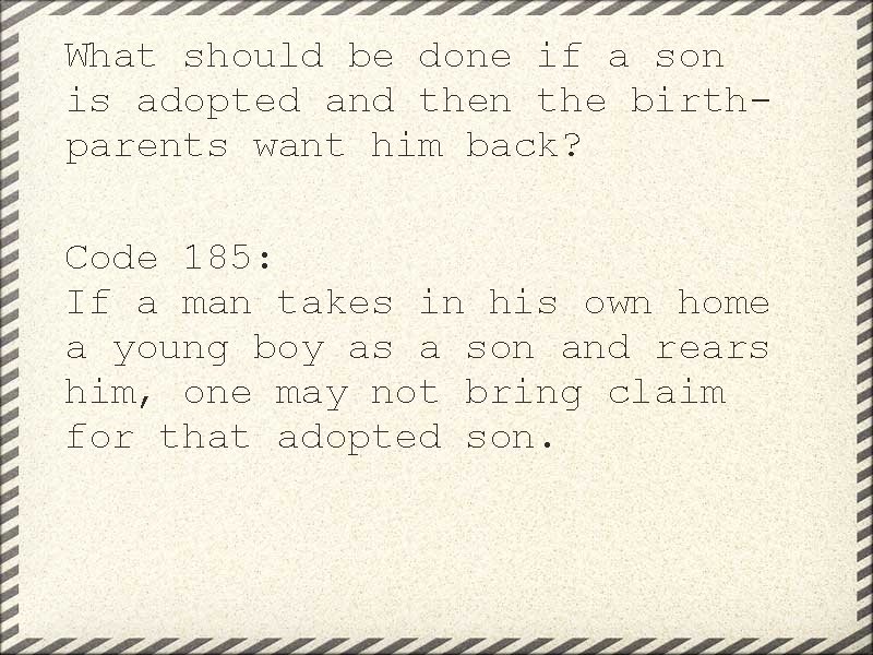 What should be done if a son is adopted and then the birthparents want