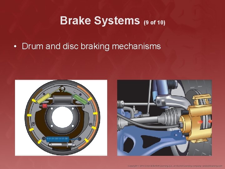 Brake Systems (9 of 10) • Drum and disc braking mechanisms 