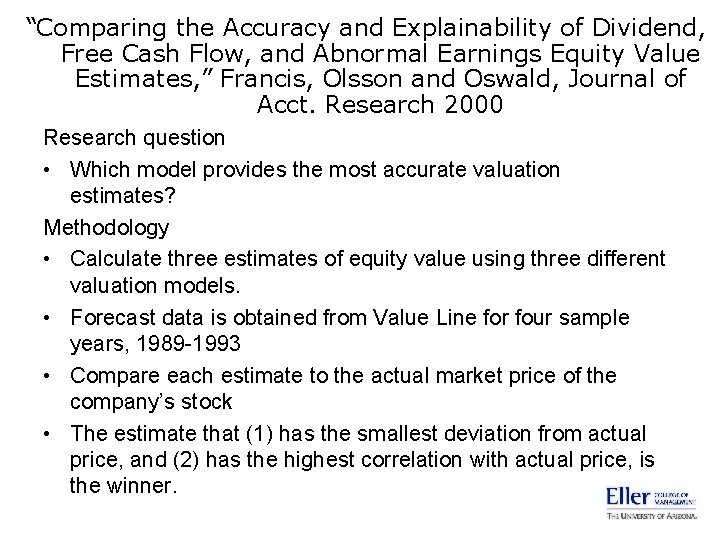 “Comparing the Accuracy and Explainability of Dividend, Free Cash Flow, and Abnormal Earnings Equity