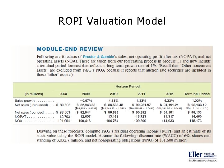 ROPI Valuation Model 