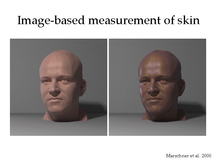 Image-based measurement of skin Marschner et al. 2000 