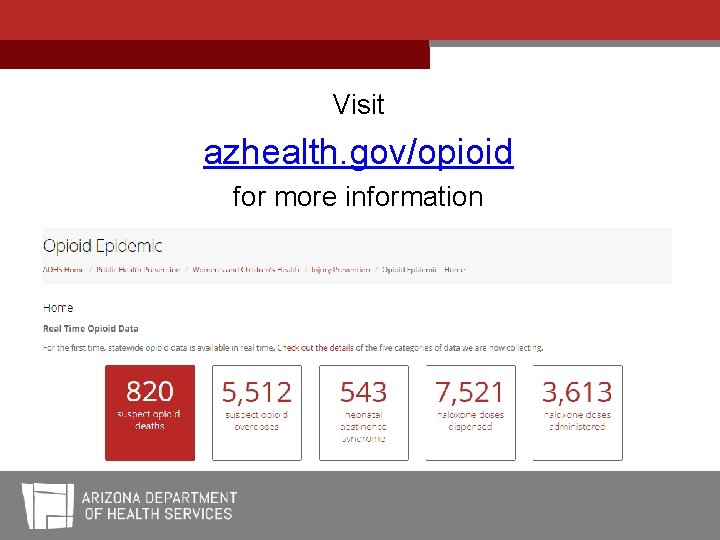 Visit azhealth. gov/opioid for more information 