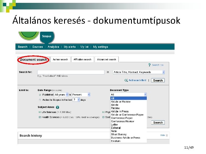 Általános keresés - dokumentumtípusok 11/49 