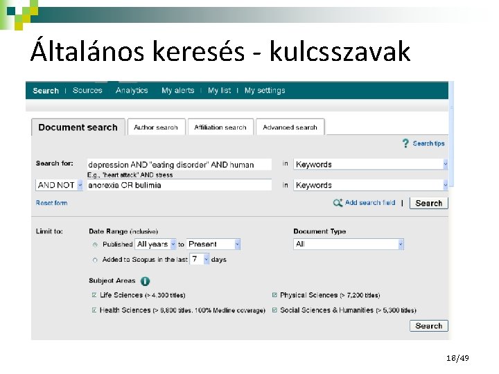 Általános keresés - kulcsszavak 18/49 