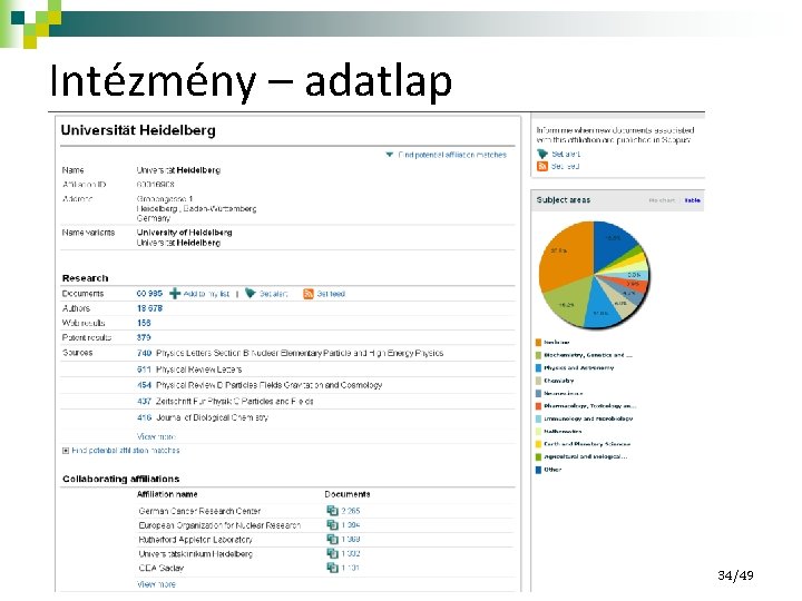 Intézmény – adatlap 34/49 