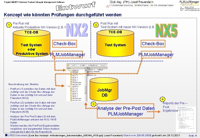 Projekt: 200357 /Siemens Product Lifecycle Management Software Konzept wie könnten Prüfungen durchgeführt werden 1