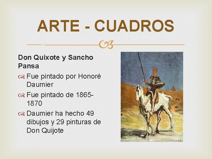 ARTE - CUADROS Don Quixote y Sancho Pansa Fue pintado por Honoré Daumier Fue