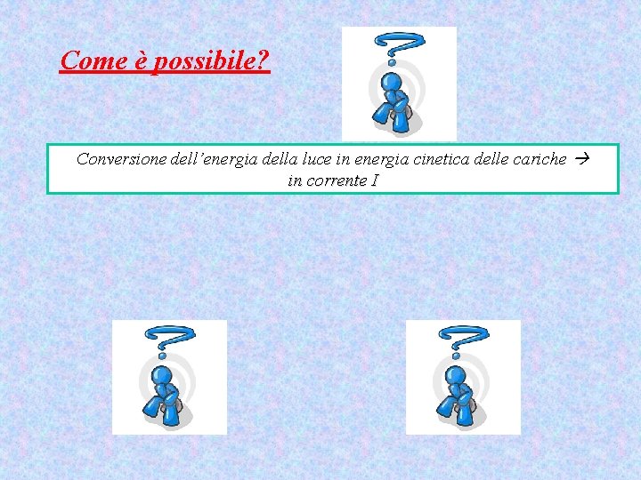 Come è possibile? Conversione dell’energia della luce in energia cinetica delle cariche in corrente