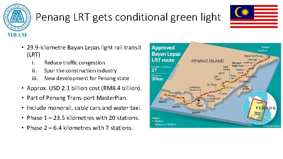 Penang LRT gets conditional green light • 29. 9 kilometre Bayan Lepas light rail