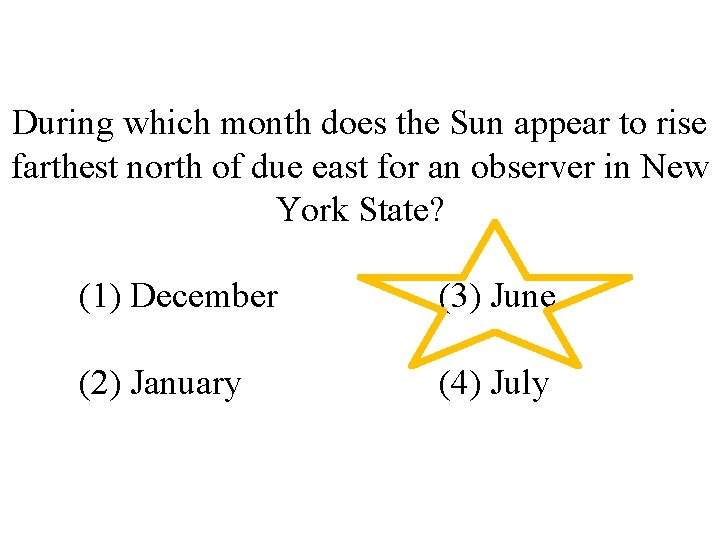 During which month does the Sun appear to rise farthest north of due east