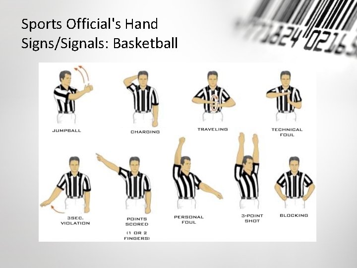 Sports Official's Hand Signs/Signals: Basketball 