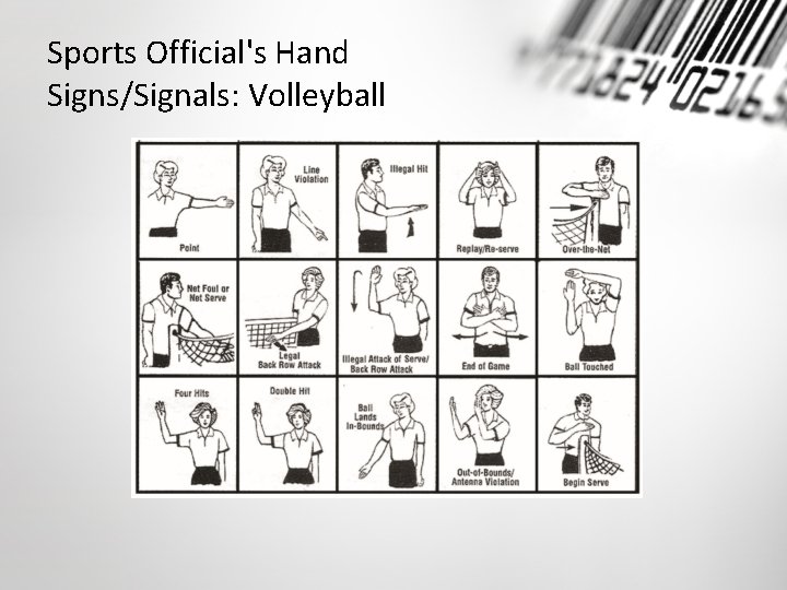 Sports Official's Hand Signs/Signals: Volleyball 