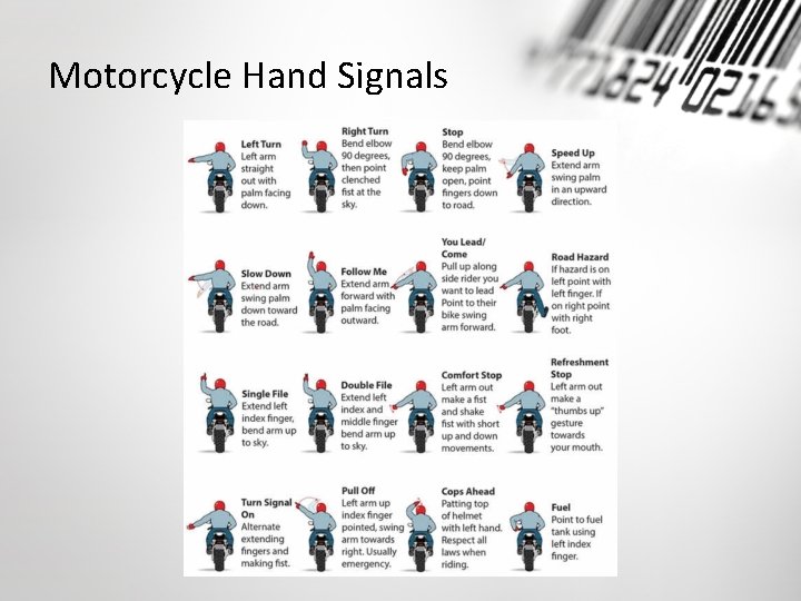 Motorcycle Hand Signals 