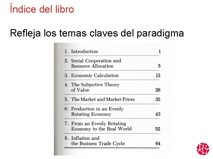 Índice del libro Refleja los temas claves del paradigma 17 