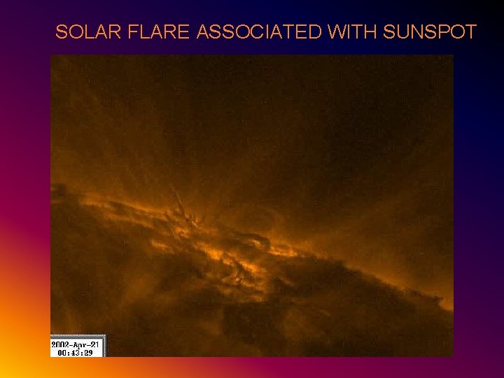 SOLAR FLARE ASSOCIATED WITH SUNSPOT 