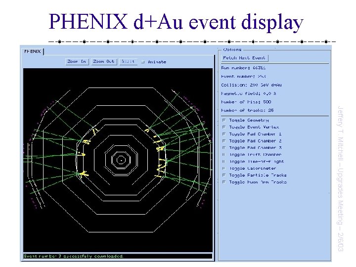 PHENIX d+Au event display Jeffery T. Mitchell – Upgrades Meeting – 2/6/03 