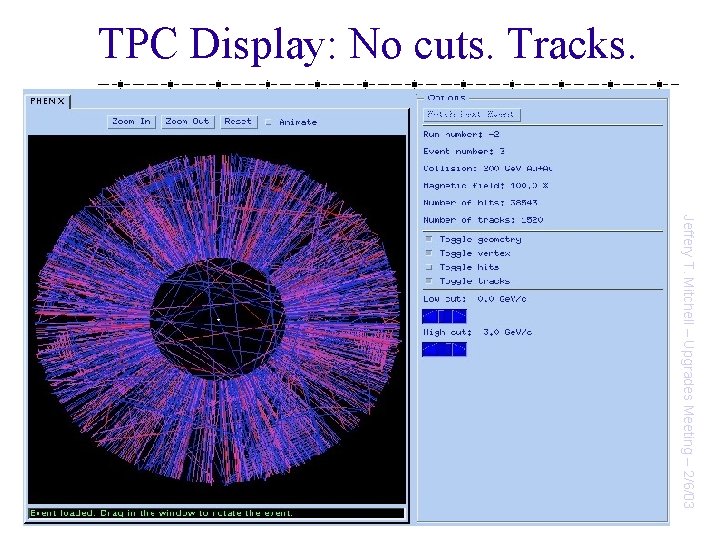 TPC Display: No cuts. Tracks. Jeffery T. Mitchell – Upgrades Meeting – 2/6/03 