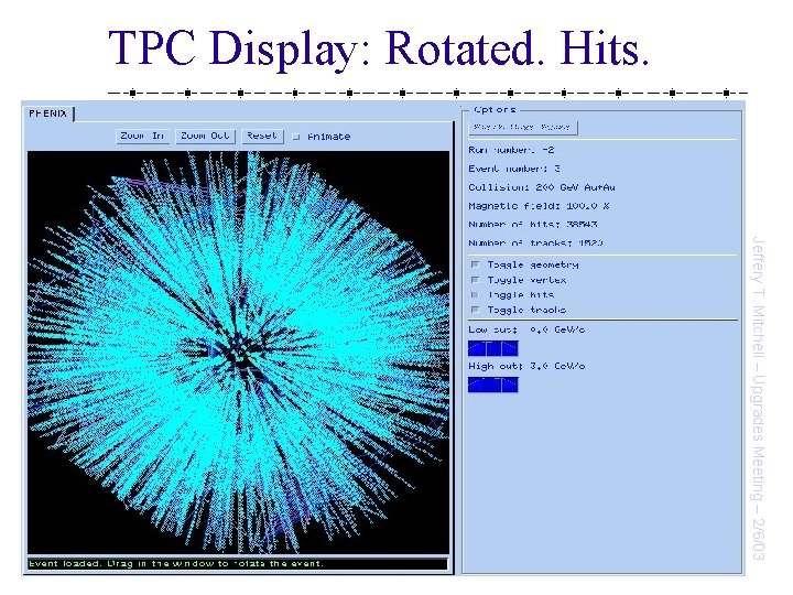 TPC Display: Rotated. Hits. Jeffery T. Mitchell – Upgrades Meeting – 2/6/03 