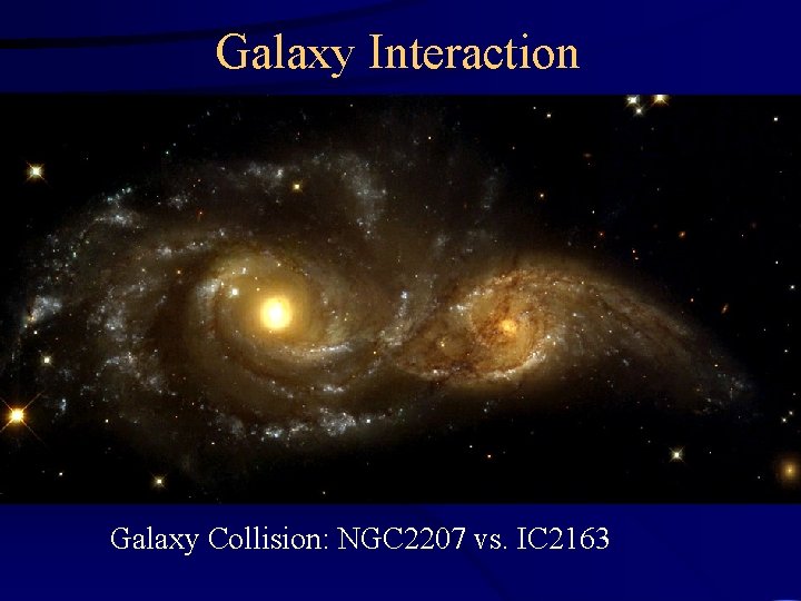 Galaxy Interaction Galaxy Collision: NGC 2207 vs. IC 2163 