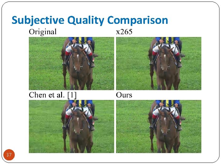 Subjective Quality Comparison 37 