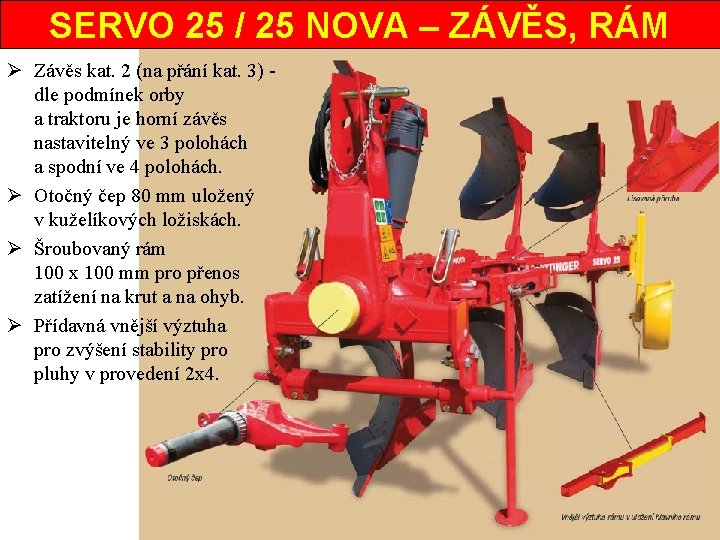 SERVO 25 / 25 NOVA – ZÁVĚS, RÁM Ø Závěs kat. 2 (na přání