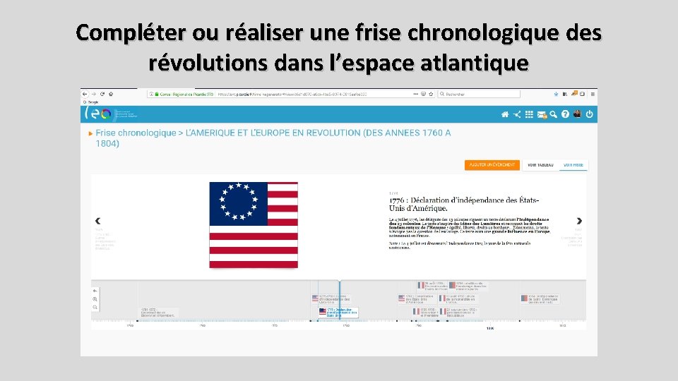 Compléter ou réaliser une frise chronologique des révolutions dans l’espace atlantique 