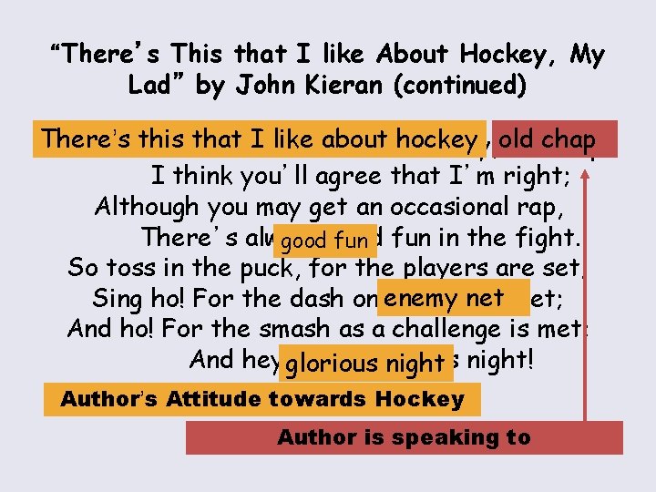 “There’s This that I like About Hockey, My Lad” by John Kieran (continued) There’sthisthat.