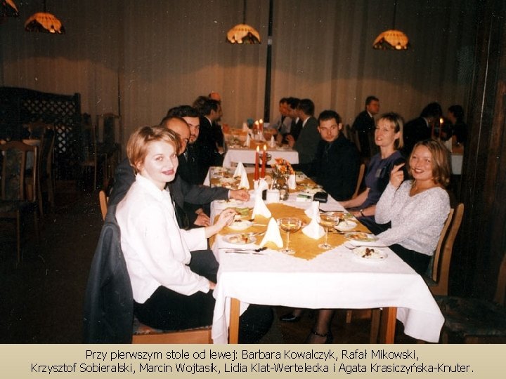 Przy pierwszym stole od lewej: Barbara Kowalczyk, Rafał Mikowski, Krzysztof Sobieralski, Marcin Wojtasik, Lidia