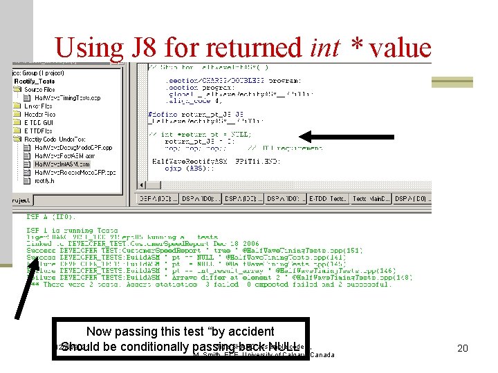 Using J 8 for returned int * value Now passing this test “by accident