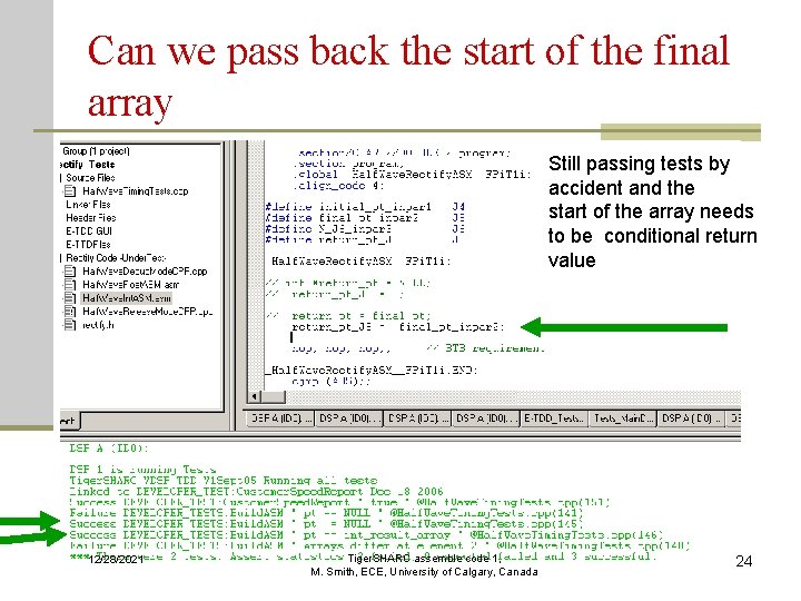 Can we pass back the start of the final array Still passing tests by