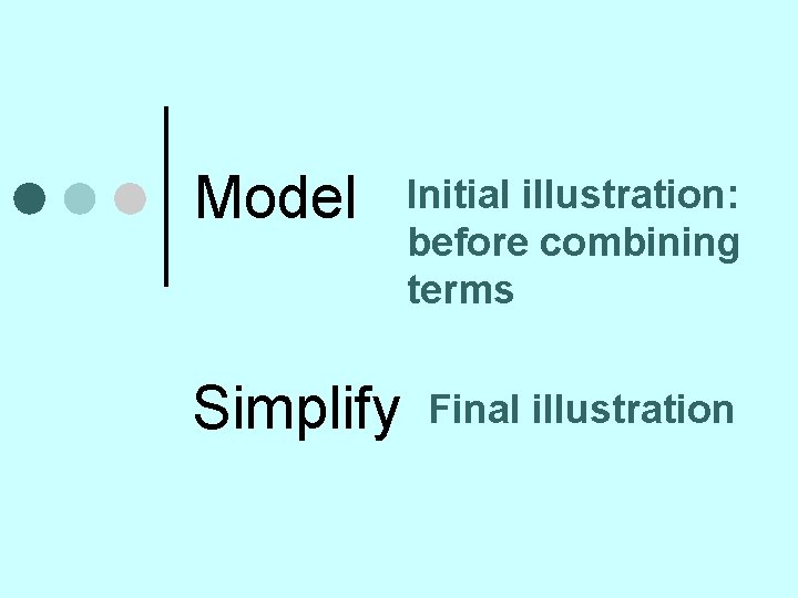 Model Simplify Initial illustration: before combining terms Final illustration 