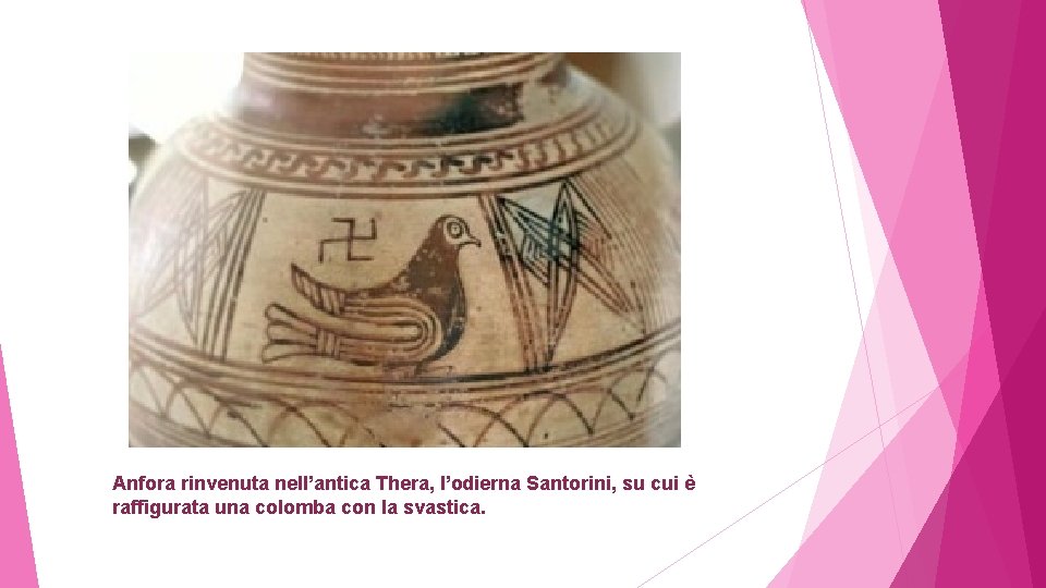 Anfora rinvenuta nell’antica Thera, l’odierna Santorini, su cui è raffigurata una colomba con la