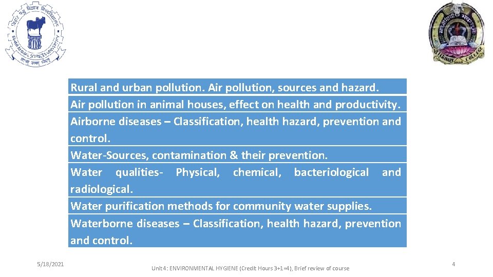 Rural and urban pollution. Air pollution, sources and hazard. Air pollution in animal houses,