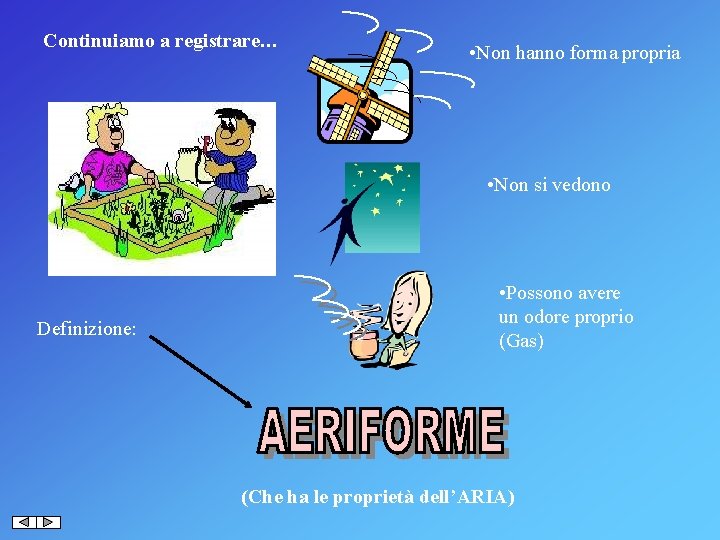 Continuiamo a registrare… • Non hanno forma propria • Non si vedono Definizione: •
