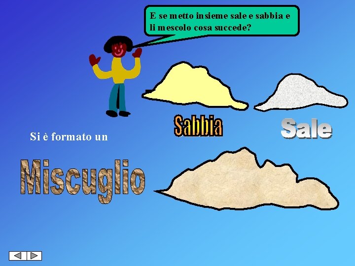 E se metto insieme sale e sabbia e li mescolo cosa succede? Si è