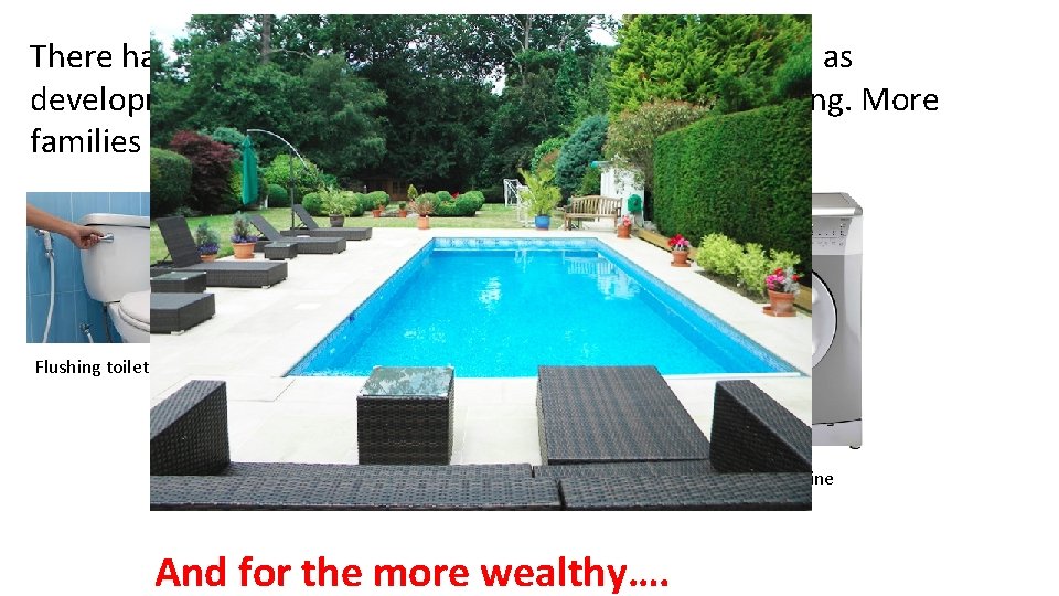 There has been a significant increase in DOMESTIC use as development has led to