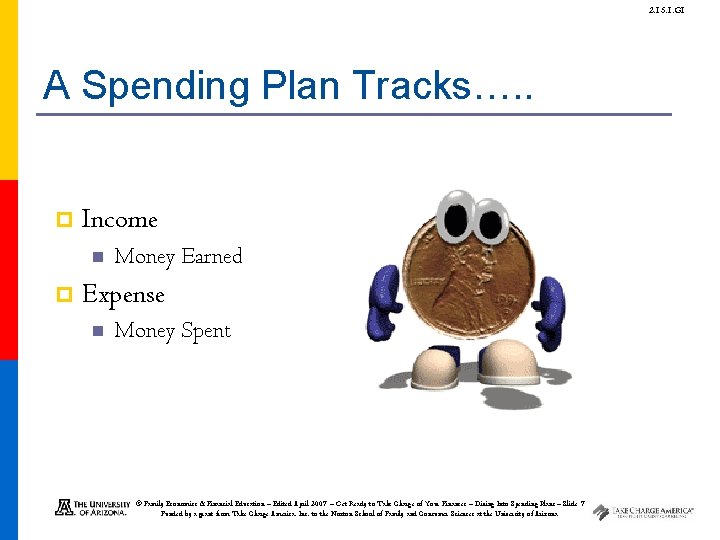 2. 15. 1. G 1 A Spending Plan Tracks…. . p Income n p