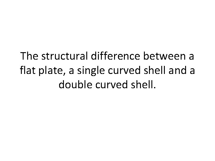 The structural difference between a flat plate, a single curved shell and a double